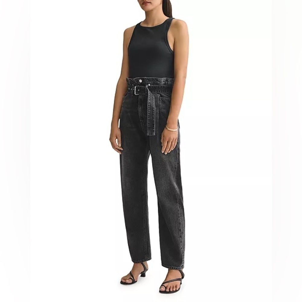 Agolde Reworked 90’s Belted Jeans in Pave Size 26